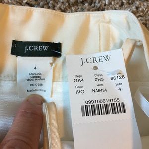 Jcrew ivory satin dress